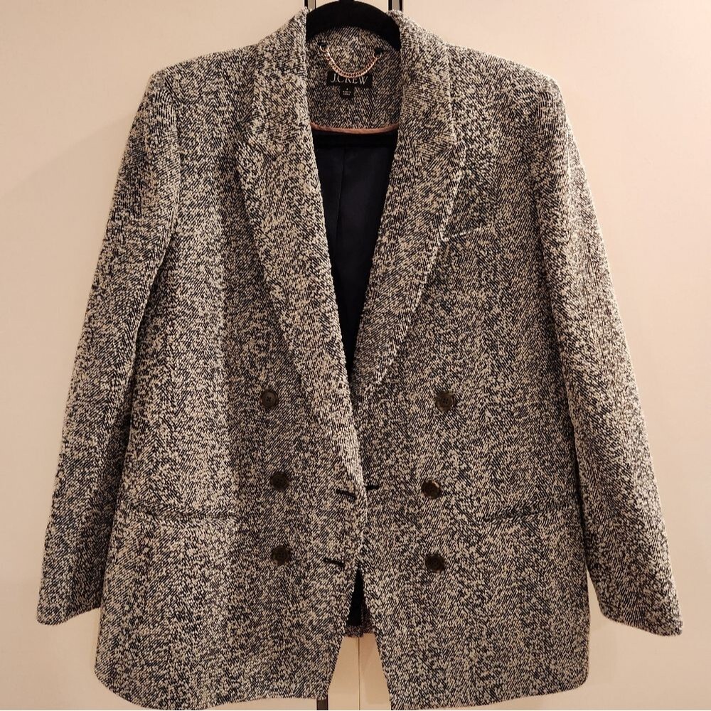 J.Crew Relaxed double-breasted blazer in Italian flecked herringbone size 4 - Picture 9 of 16